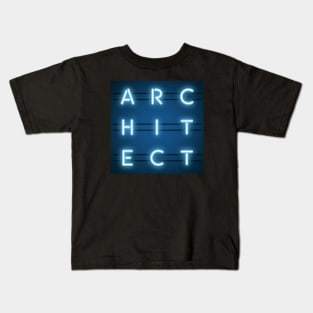 Architect Neon Sign Boxed Typography Kids T-Shirt